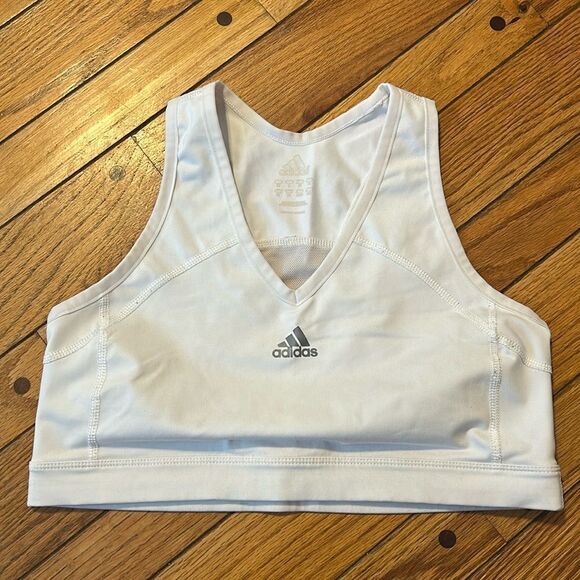 Adidas White Sports Bra Size Large - Picture 1 of 2